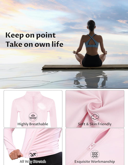 Load image into Gallery viewer, Womens Active Zip up Running Workout Cropped Bbl Athletic Jacket with Thumb Holes
