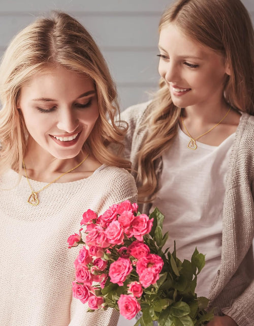 Load image into Gallery viewer, Easter Gifts for Kids Teen Girls - Cubic Zirconia Heart Pendant Initial Necklace, Dainty Initial Letter a - Z Necklace Jewelry Easter Gifts for Kids Girls Women
