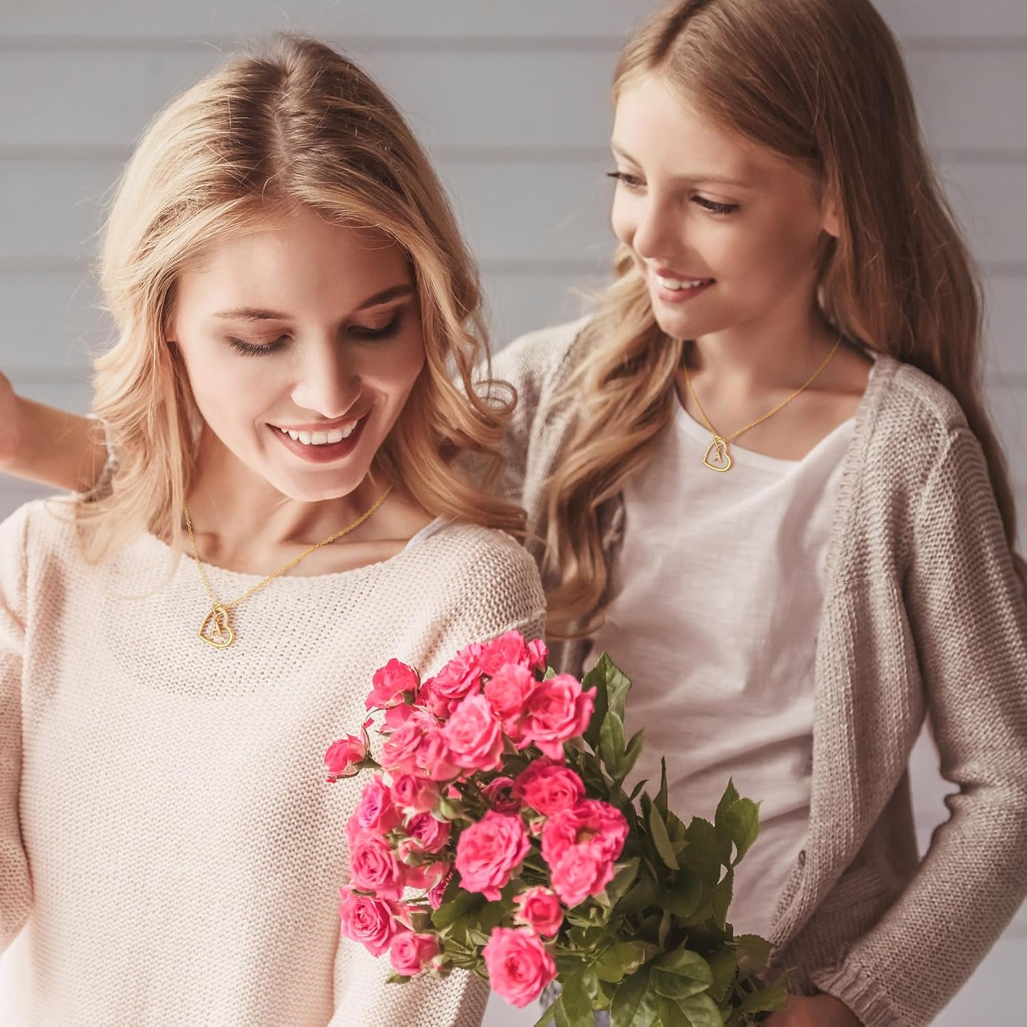 Easter Gifts for Kids Teen Girls - Cubic Zirconia Heart Pendant Initial Necklace, Dainty Initial Letter a - Z Necklace Jewelry Easter Gifts for Kids Girls Women