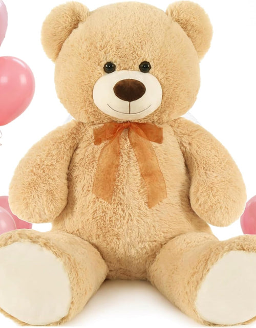 Load image into Gallery viewer, Giant Teddy Bear Stuffed Animal-35.4'' Large Teddy Bear, Soft Large Teddy Bear Plush Toy, Brown Teddy Bear, Big Stuffed Bear for Girl Boy Girlfriend Valentines Christmas Birthday, Light Brown
