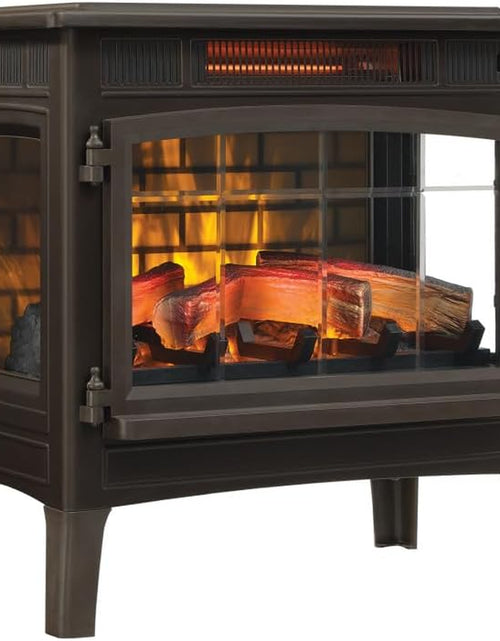Load image into Gallery viewer, 3D Infrared Electric Fireplace Stove with Remote Control - Portable Indoor Space Heater - DFI-5010 (Bronze)
