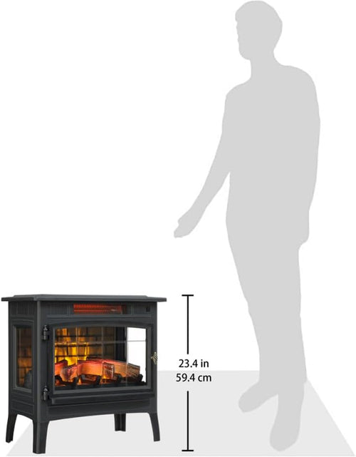 Load image into Gallery viewer, 3D Infrared Electric Fireplace Stove with Remote Control - Portable Indoor Space Heater - DFI-5010 (Bronze)
