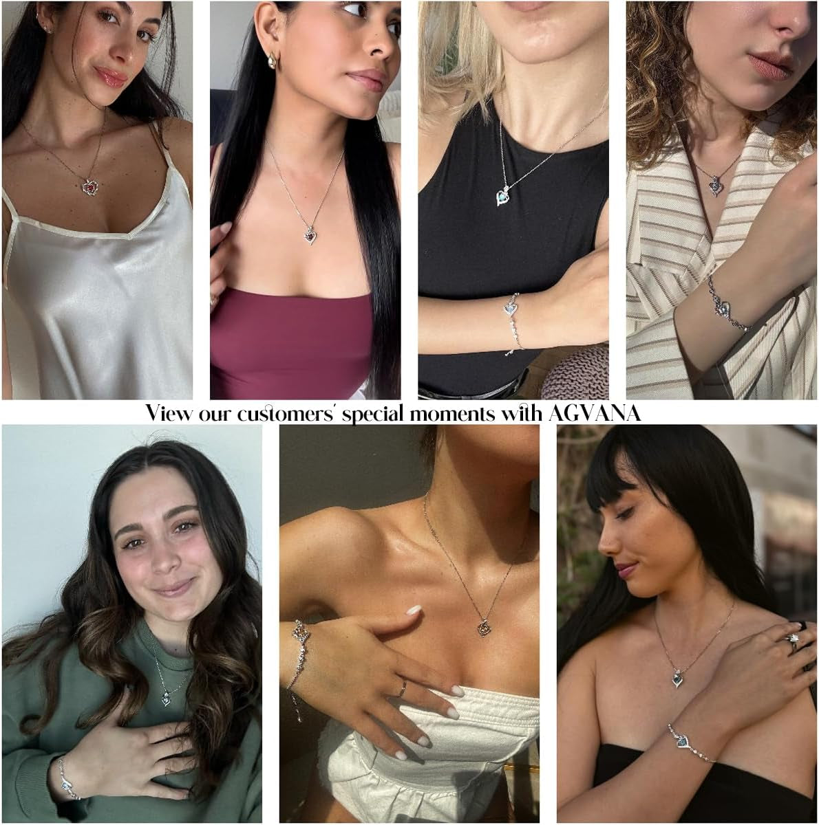 Fine Jewelry Valentines Day Gifts for Her Birthstone Necklace for Women Sterling Silver Genuine or Created Gemstone Rose Flower Heart Pendant Necklace Anniversary Birthday Gifts for Girls Wife Mom