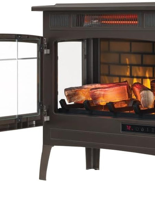Load image into Gallery viewer, 3D Infrared Electric Fireplace Stove with Remote Control - Portable Indoor Space Heater - DFI-5010 (Bronze)
