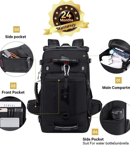 Travel Backpack, Carry on Backpack Durable Convertible Duffle Bag Fit for 15.6 Inch Laptop for Men and Women(Medium 35L)