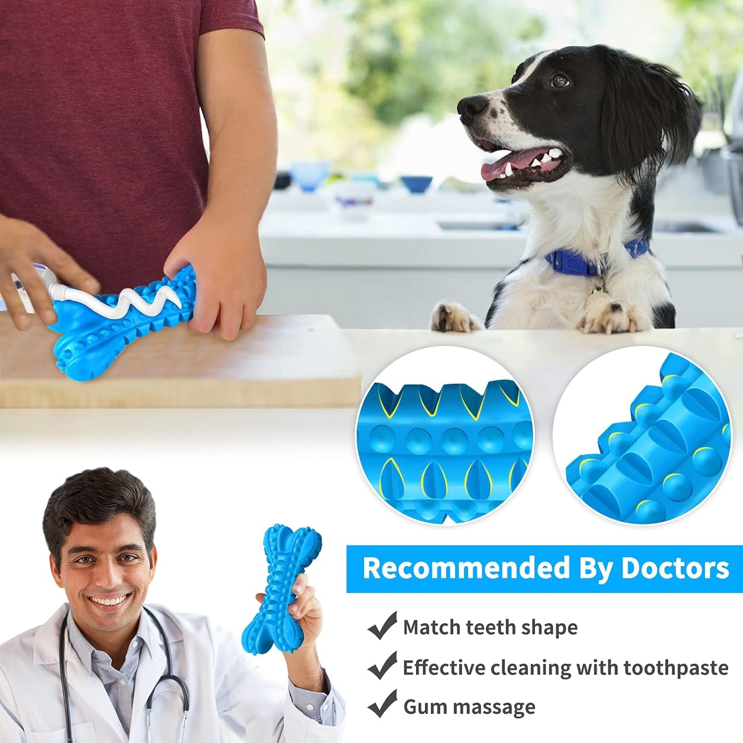 Dog Toys for Aggressive Chewers Large Breed, Durable Dog Chew Toy, Nearly Indestructible Dog Toys for Large Dogs, Tough Natural Rubber Puppy Chew Toys for Medium Dog Teeth Cleaning