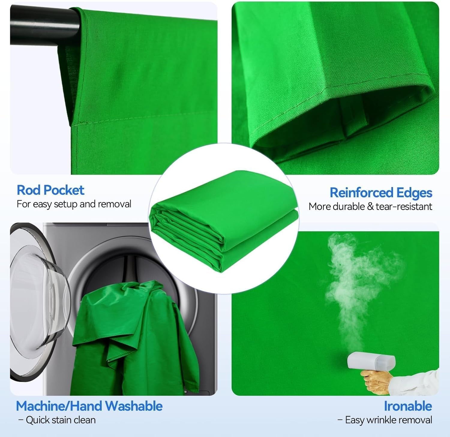 Photo Video Studio 8.5 X 10Ft Green Screen Backdrop Stand Kit, Photography Background Support System with 10 X12Ft 100% Cotton Muslin Chromakey Backdrop