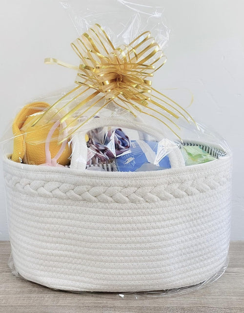 Load image into Gallery viewer, Baby Diaper Caddy Organizer, Boho Rope Nursery Storage Baby Basket Bin Gift Bags for Boys Girls, Portable Caddy Organizer for Changing Table Car, Ideal Gift Baby Shower Basket (White)
