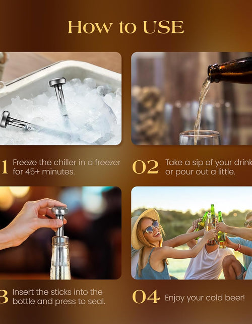 Load image into Gallery viewer, Beer Chiller Stick for Bottles, Unique Beer Gifts for Men and Boyfriend - Great Gift Ideas for Christmas, New Year, Thanksgiving, Father'S Day, Valentine'S Day, Birthday (4 Pack)
